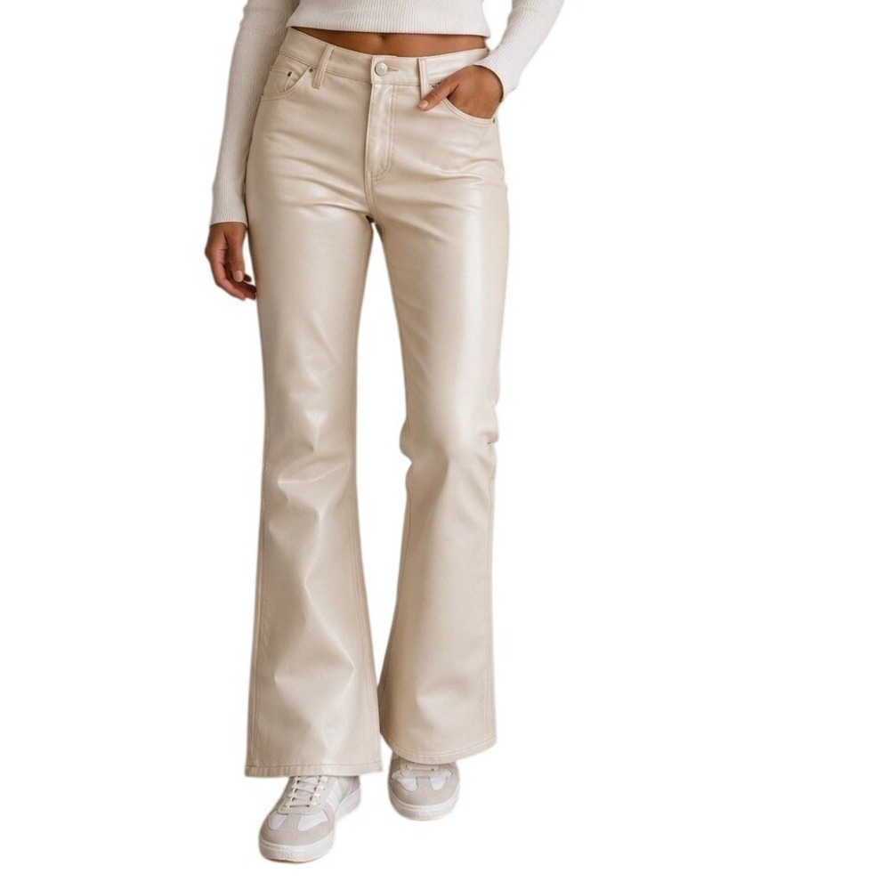 Hudson Barbara High Rise Bootcut Vegan Leather Trousers Women's 29
